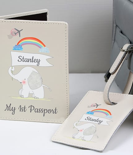 Personalised My 1st Cream Passport Holder & Luggage Tag Set - ItJustGotPersonal.co.uk