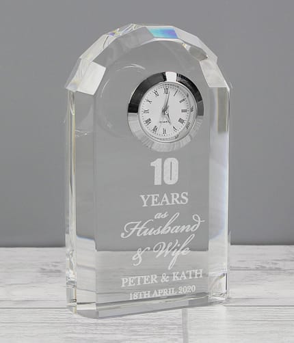 Personalised Anniversary Crystal Clock - ItJustGotPersonal.co.uk