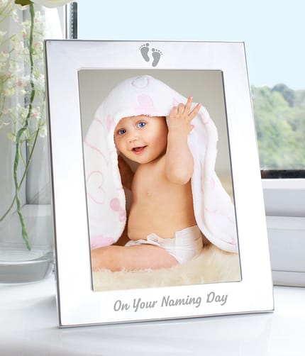 Silver 5x7 Naming Day Photo Frame - ItJustGotPersonal.co.uk