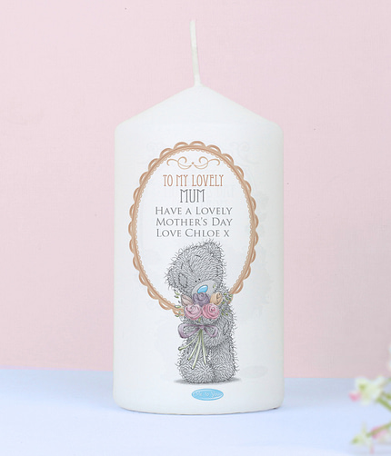 Personalised Me to You Flowers Pillar Candle For Her - ItJustGotPersonal.co.uk