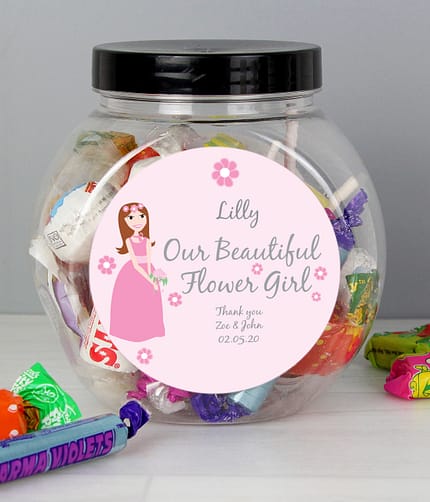 Personalised Fabulous Flowergirl Sweet Jar - ItJustGotPersonal.co.uk