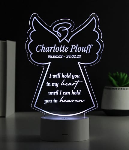 Personalised Angel Memorial Verse Colour Changing LED Light - ItJustGotPersonal.co.uk