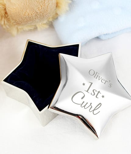 Personalised 1st Curl Star Trinket Box - ItJustGotPersonal.co.uk