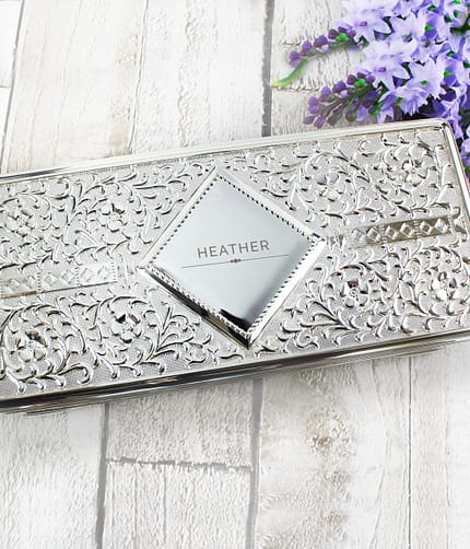 Personalised Classic Antique Silver Plated Jewellery Box - ItJustGotPersonal.co.uk