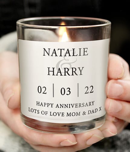 Personalised Couples Scented Jar Candle - ItJustGotPersonal.co.uk