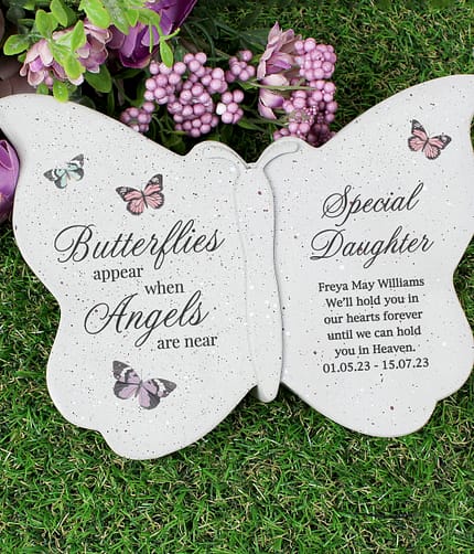 Personalised Butterflies Appear Memorial Printed Resin Butterfly - ItJustGotPersonal.co.uk