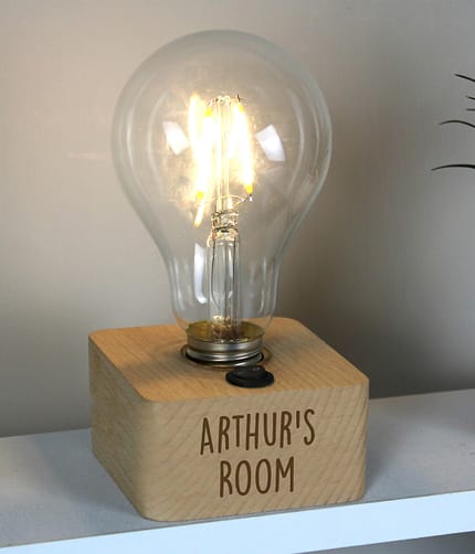 Personalised Free Text LED Bulb Table Lamp - ItJustGotPersonal.co.uk