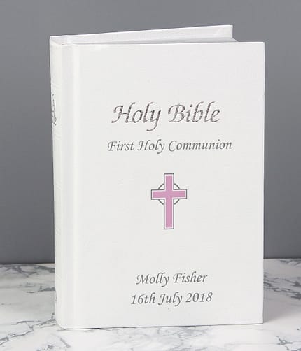 Personalised Pink Cross Bible - ItJustGotPersonal.co.uk