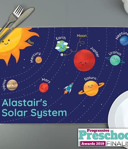 Personalised Solar Space System Placemat - ItJustGotPersonal.co.uk