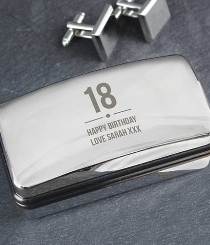 Personalised Birthday Big Age Cufflink Box - ItJustGotPersonal.co.uk