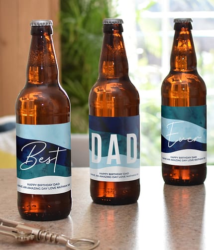 Personalised Best Dad Ever Pack of 3 Beer - ItJustGotPersonal.co.uk