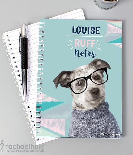 Personalised Rachael Hale 'Ruff Notes' Dog A5 Notebook - ItJustGotPersonal.co.uk