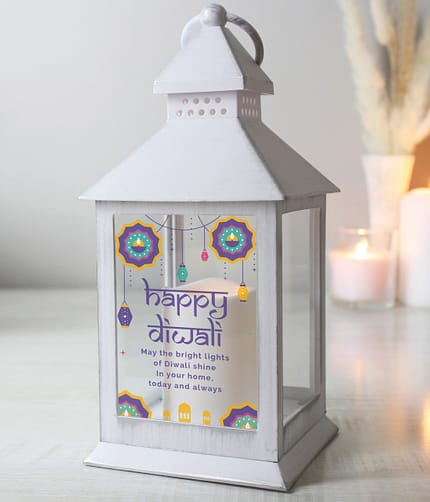 Personalised Diwali White Lantern - ItJustGotPersonal.co.uk