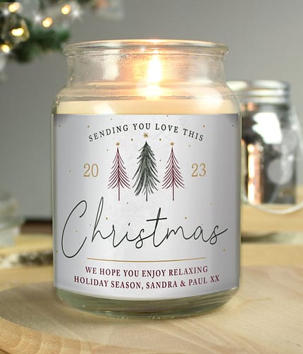 Personalised Sending You Love Christmas Large Scented Jar Candle - ItJustGotPersonal.co.uk