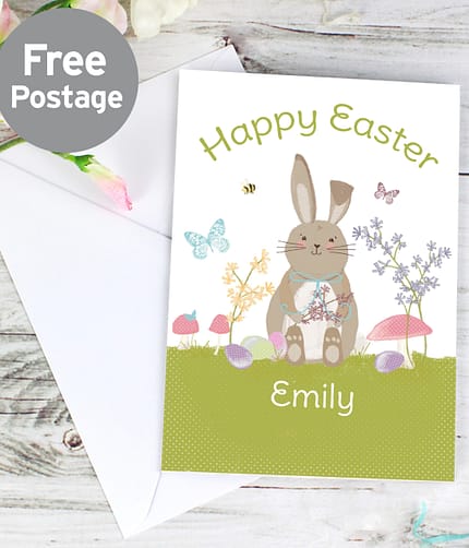 Personalised Easter Meadow Bunny Card - ItJustGotPersonal.co.uk