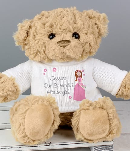 Personalised Fabulous Flower Girl Teddy Bear - ItJustGotPersonal.co.uk