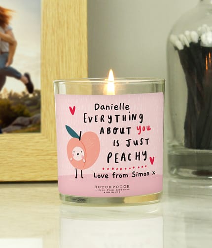 Personalised Peachy Scented Candle Jar - ItJustGotPersonal.co.uk