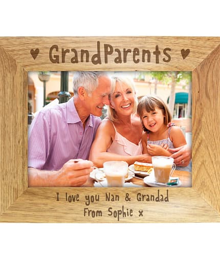Personalised Grandparents 5x7 Landscape Wooden Photo Frame - ItJustGotPersonal.co.uk