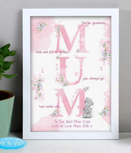 Personalised Me To You Mum White A4 Framed Print - ItJustGotPersonal.co.uk