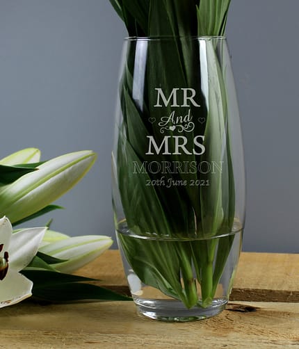 Personalised Mr & Mrs Bullet Vase - ItJustGotPersonal.co.uk