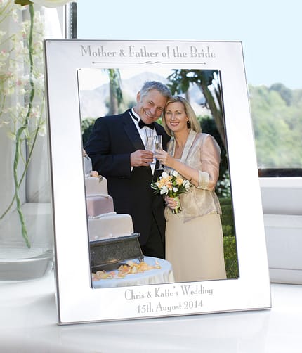 Personalised Silver 5x7 Decorative Mother & Father of the Bride Photo Frame - ItJustGotPersonal.co.uk