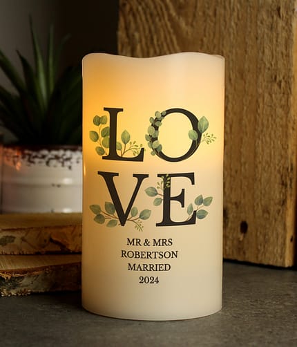 Personalised LOVE LED Candle - ItJustGotPersonal.co.uk
