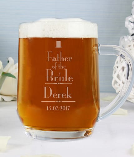Personalised Decorative Wedding Father of the Bride Tankard - ItJustGotPersonal.co.uk