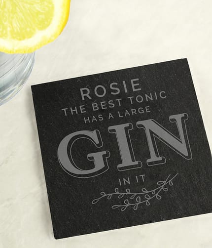 Personalised Gin & Tonic Single Slate Coaster - ItJustGotPersonal.co.uk