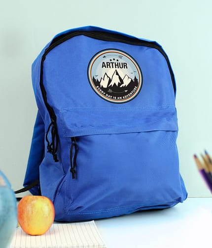 Personalised Adventure Blue Backpack - ItJustGotPersonal.co.uk