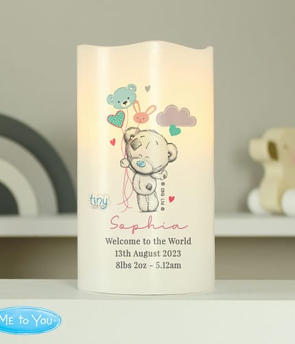 Personalised Tiny Tatty Teddy Dream Big Pink Nightlight LED Candle - ItJustGotPersonal.co.uk