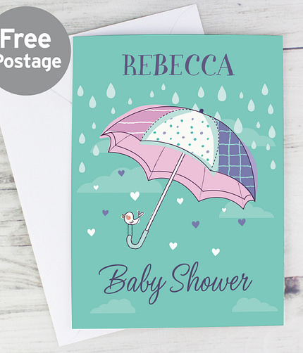 Personalised Baby Shower Umbrella Card - ItJustGotPersonal.co.uk