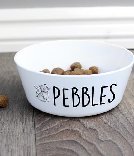 Personalised Scribble Cat Plastic Cat Bowl - ItJustGotPersonal.co.uk