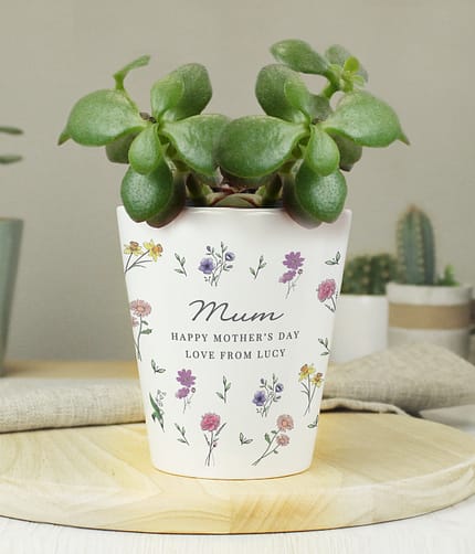 Personalised Wild Flowers Plant Pot - ItJustGotPersonal.co.uk