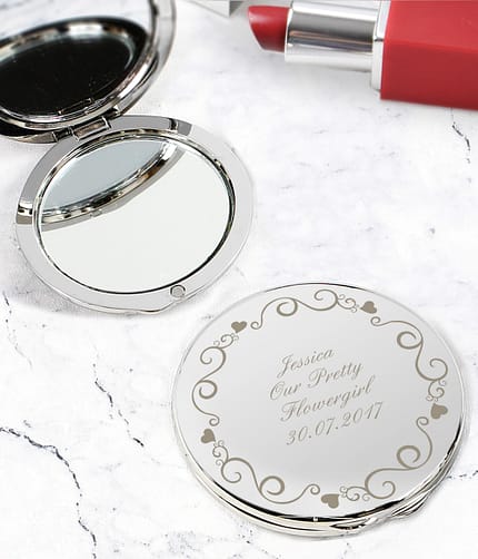 Personalised Ornate Swirl Compact Mirror - ItJustGotPersonal.co.uk
