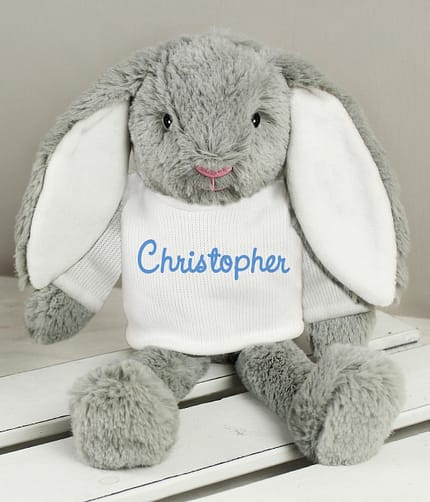 Personalised Name Only Bunny Rabbit - Blue - ItJustGotPersonal.co.uk