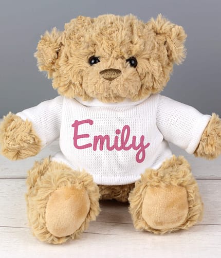 Personalised Pink Name Only Teddy Bear - ItJustGotPersonal.co.uk