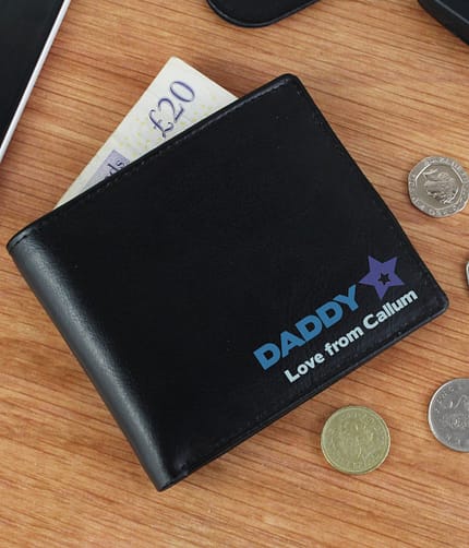 Personalised Blue Worlds Best Dad Leather Wallet - ItJustGotPersonal.co.uk
