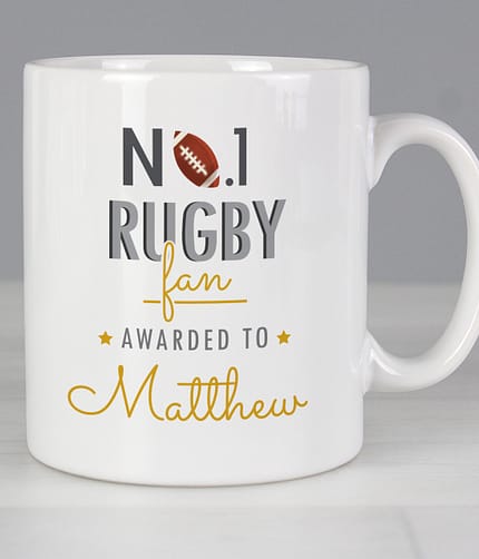 Personalised No.1 Rugby Fan Mug - ItJustGotPersonal.co.uk