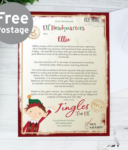Personalised Elf Surveillance Christmas Letter - ItJustGotPersonal.co.uk