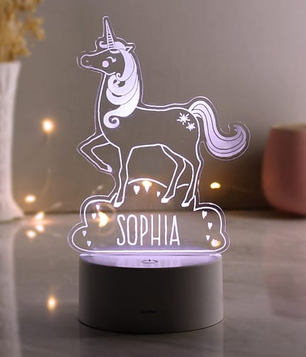 Personalised Unicorn LED Colour Changing Night Light - ItJustGotPersonal.co.uk