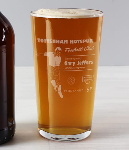 Personalised Vintage Football Supporter's Pint Glass - ItJustGotPersonal.co.uk