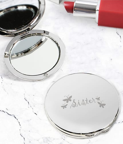 Sister Round Compact Mirror - ItJustGotPersonal.co.uk