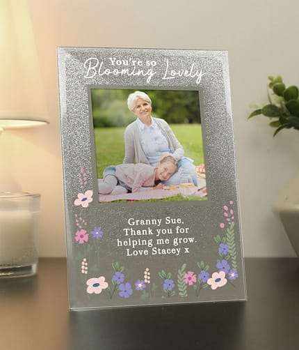 Personalised Blooming Lovely 6x4 Glitter Photo Frame - ItJustGotPersonal.co.uk