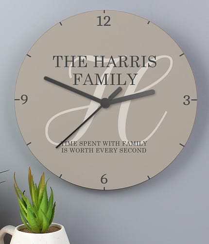 Personalised Family Wooden Clock - ItJustGotPersonal.co.uk