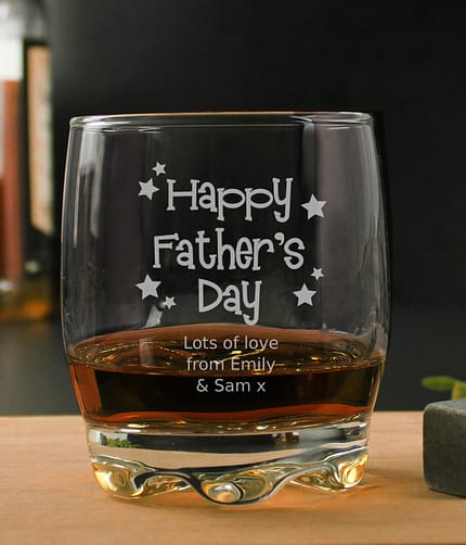 Personalised Happy Father's Day Stars Tumbler - ItJustGotPersonal.co.uk