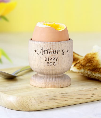 Personalised Stars Wooden Egg Cup - ItJustGotPersonal.co.uk