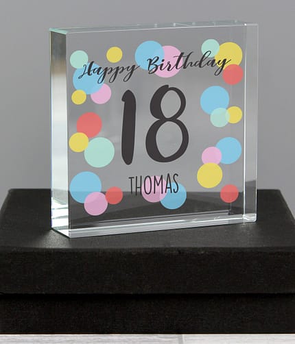 Personalised Birthday Colour Confetti Crystal Token - ItJustGotPersonal.co.uk