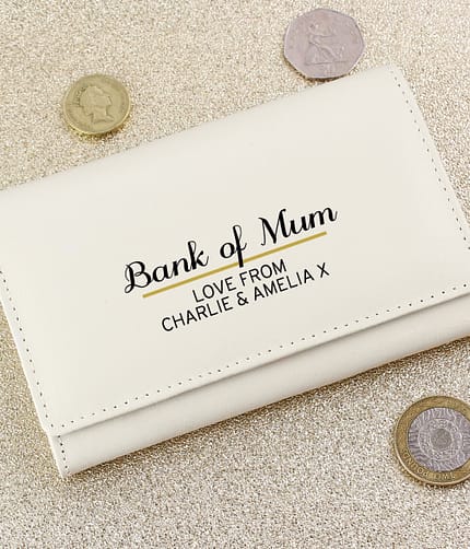 Personalised Classic Cream Leather Purse - ItJustGotPersonal.co.uk