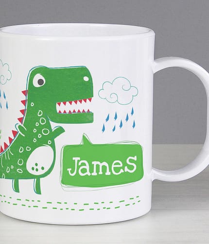 Personalised Be Roarsome Dinosaur Plastic Mug - ItJustGotPersonal.co.uk