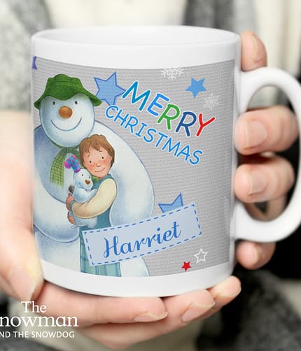 Personalised The Snowman and the Snowdog Blue Mug - ItJustGotPersonal.co.uk
